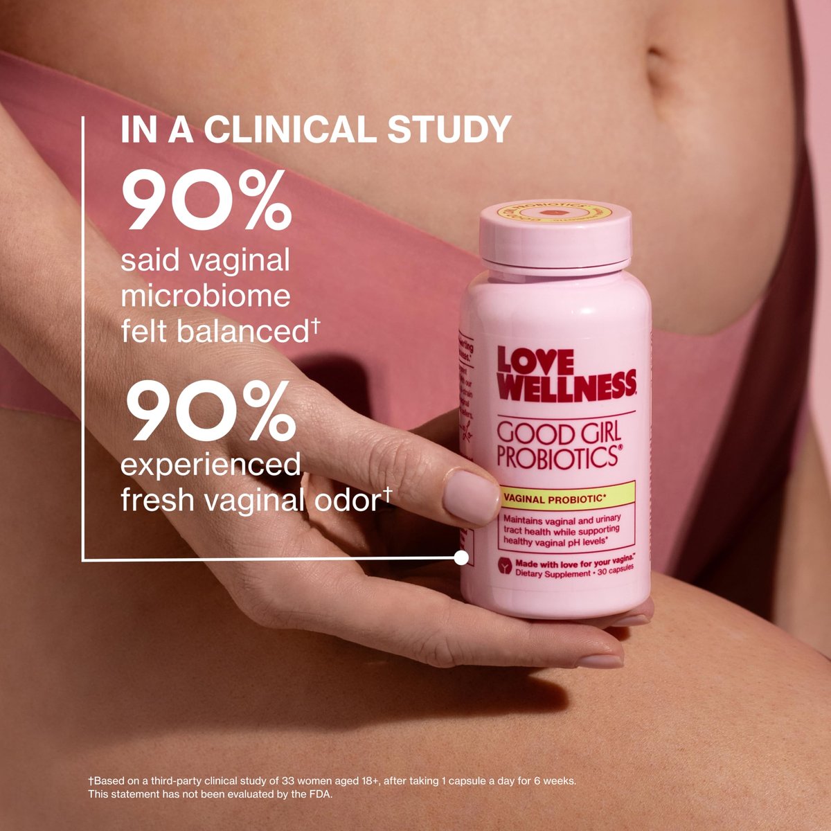 Love Wellness Good Girl Probiotics | Damen Vaginalgesundheit & pH-Balance | 9-Stämme Probiotikum für Harnwege, Hefepilze, Geruch & Immununterstützung | Glutenfrei (30-Tage-Vorrat)