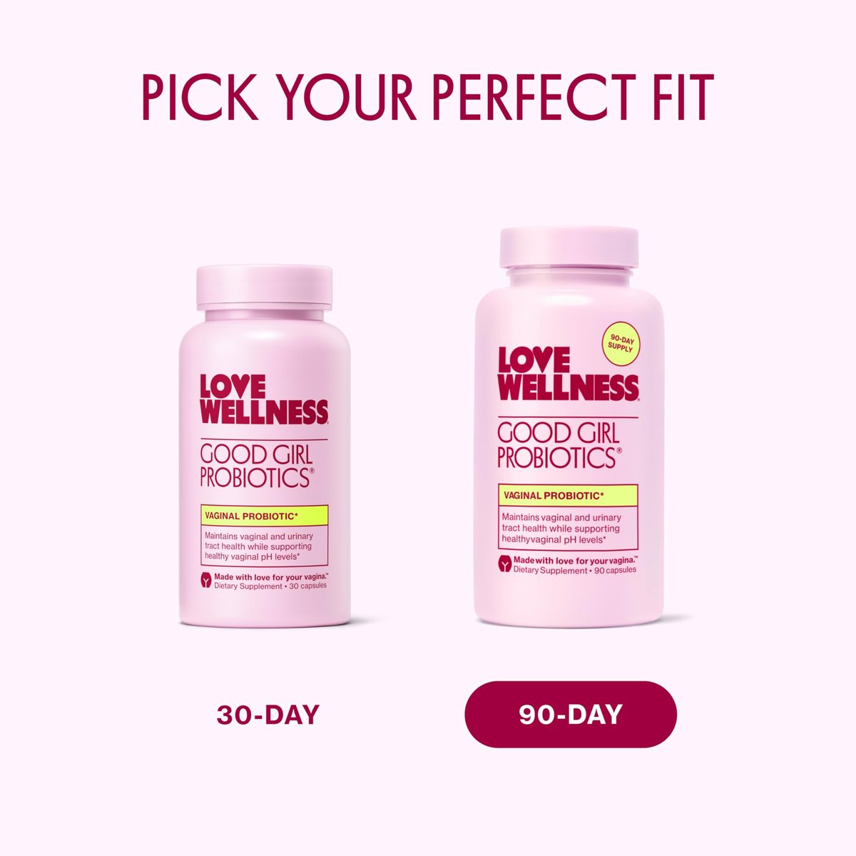 Love Wellness Good Girl Probiotics | Damen Vaginalgesundheit & pH-Balance | 9-Stämme Probiotikum für Harnwege, Hefepilze, Geruch & Immununterstützung | Glutenfrei (30-Tage-Vorrat)