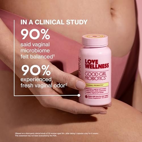 Love Wellness Good Girl Probiotics | Damen Vaginalgesundheit & pH-Balance | 9-Stämme Probiotikum für Harnwege, Hefepilze, Geruch & Immununterstützung | Glutenfrei (30-Tage-Vorrat)
