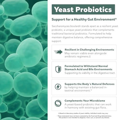 Organisches Saccharomyces Boulardii - 10 Milliarden KBE - Klinisch validierter CNCM I-1079 Probiotischer Stamm - Unterstützung für Darm, Verdauung und gesunden Stuhlgang - Erste organische Form von S. Boulardii Probiotikum - 60 Kapseln