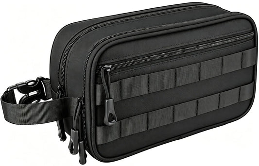 HILOMEN Herren Kulturbeutel, taktisch inspirierte Hygiene-Tasche für Rasur, Bad, Dusche, wasserabweisende Reise-Kulturbeutel