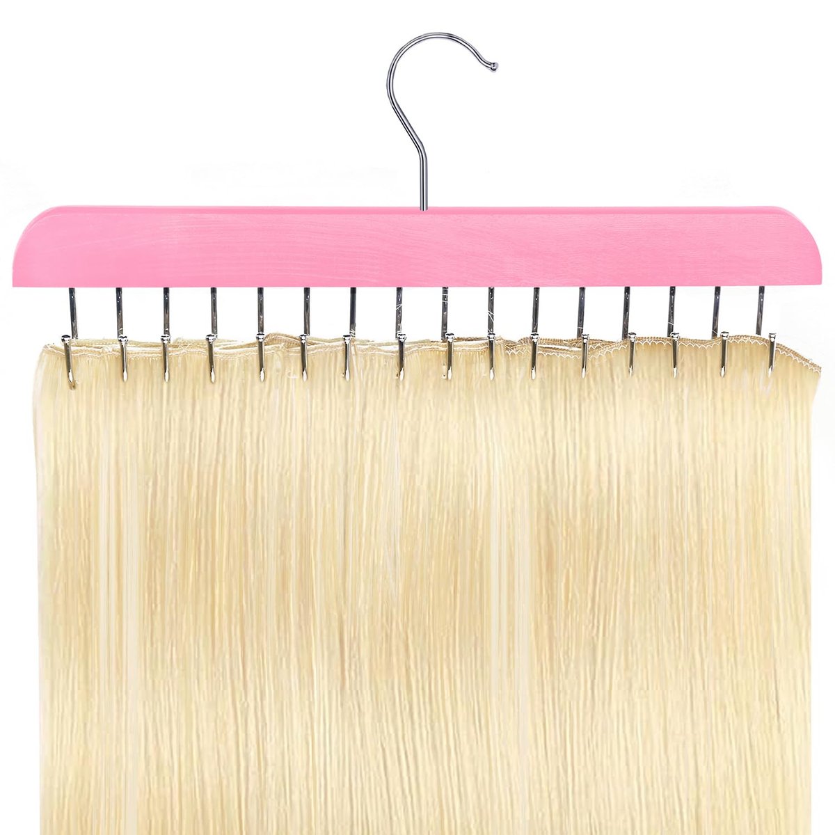 Haarverlängerungs-Halter und Aufhänger für Clip-Ins – Weft-Organizer-Ständer zum Waschen und Stylen – Aufbewahrungsständer für Extensions (Pink)