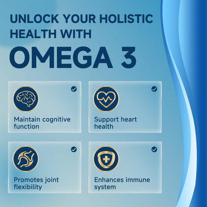 Triple Strength Omega-3 Fischöl 2000 mg mit Vitamin E – Hochpotente EPA-, DHA- und DPA-Fettsäuren – Unterstützt Herz, Gehirn, Augen, Haut und Immunsystem – Non-GMO, 120 Softgel-Kapseln