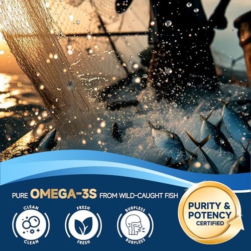 Triple Strength Omega-3 Fischöl 2000 mg mit Vitamin E – Hochpotente EPA-, DHA- und DPA-Fettsäuren – Unterstützt Herz, Gehirn, Augen, Haut und Immunsystem – Non-GMO, 120 Softgel-Kapseln