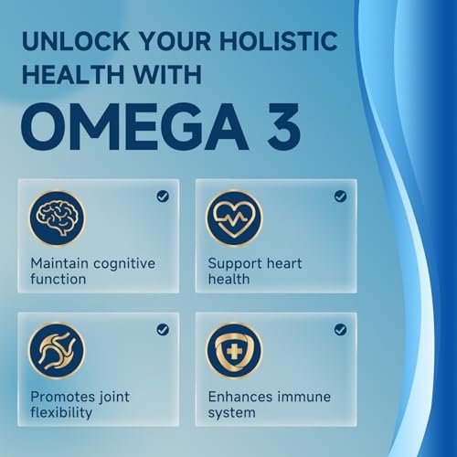 Triple Strength Omega-3 Fischöl 2000 mg mit Vitamin E – Hochpotente EPA-, DHA- und DPA-Fettsäuren – Unterstützt Herz, Gehirn, Augen, Haut und Immunsystem – Non-GMO, 120 Softgel-Kapseln