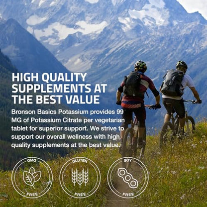 Bronson Kaliumcitrat 99 mg – essentielles Mineral, Non-GMO, 200 vegetarische Tabletten