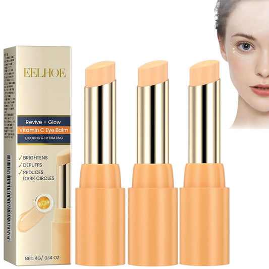 LOYOTICE 3er-Pack Revive Glow Vitamin C Augenpflegestift – Feuchtigkeitsspendende Augencreme gegen dunkle Ringe und Schwellungen