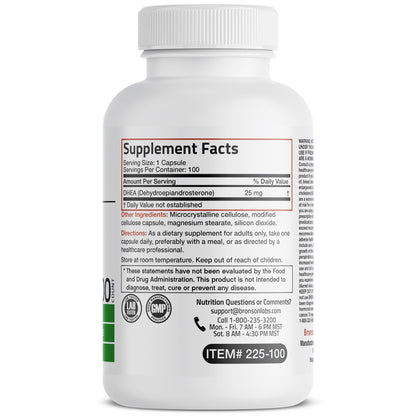 Bronson DHEA 25 mg Einmal täglich Formel, 100 Kapseln