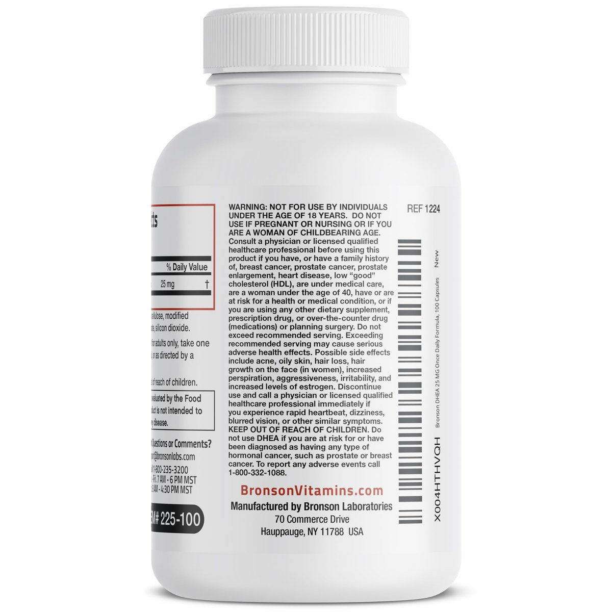 Bronson DHEA 25 mg Einmal täglich Formel, 100 Kapseln