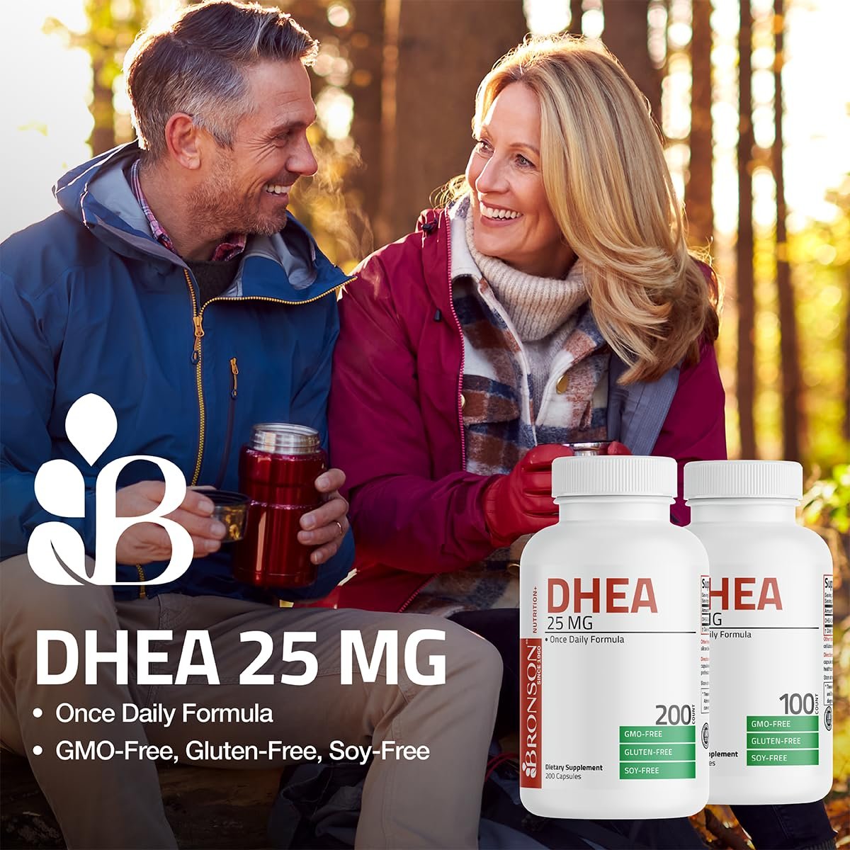 Bronson DHEA 25 mg Einmal täglich Formel, 100 Kapseln