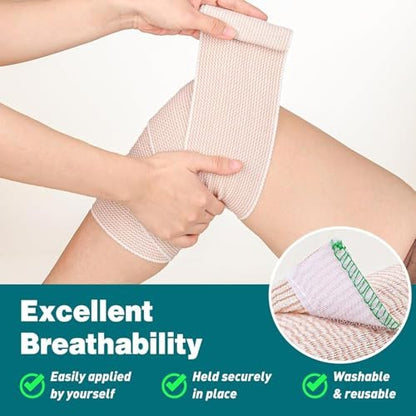 AZEN Premium 10er-Pack elastische Binde 4 Zoll, Kompressionsbinde für Beine, Lymphödem-Wickel für Beine, Knöchel, Knie, Bauch, Körper