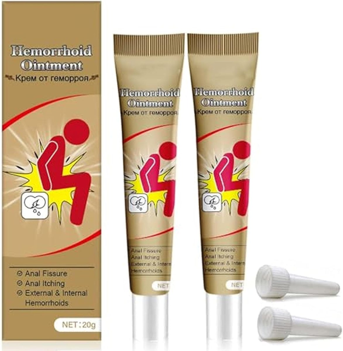 Rulinal Hämorrhoiden Creme – Pflanzliche Hämorrhoidensalbe gegen Juckreiz & Brennen, äußere Beschwerden, 2er-Pack à 20 g