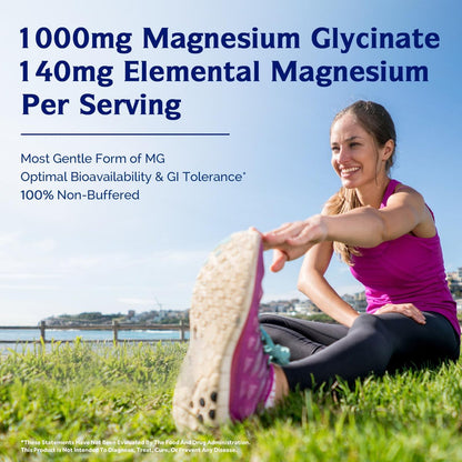 Innate Vitality Magnesium Glycinat 1000 mg pro Portion | 140 mg elementares Magnesium – hochabsorbierend, nicht gepuffert, Non-GMO & glutenfrei – für Nerven-, Knochen- und Herzgesundheit – 240 Kapseln