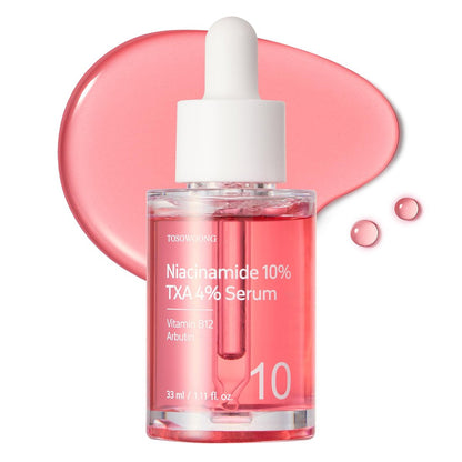 TOSOWOUNG Niacinamid 10% + Tranexamsäure 4% Serum mit Arbutin 2% und Hyaluronsäure – Aufhellendes Gesichtsserum für klare, strahlende Haut, koreanische Hautpflege, 33 ml