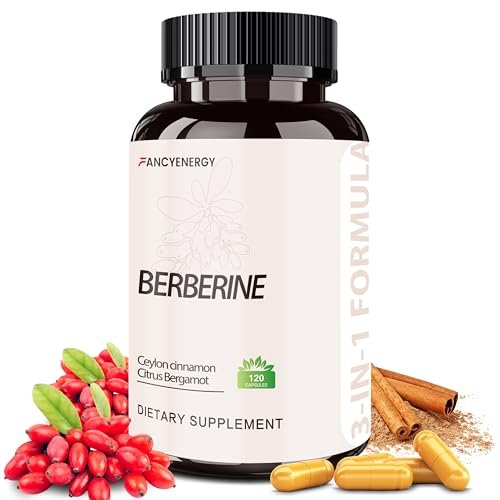 FANCYENERGY Berberin HCl Komplex mit Ceylon-Zimt & Citrus Bergamot – Pflanzliche Kapseln für tägliches Wohlbefinden – 120 vegane Kapseln