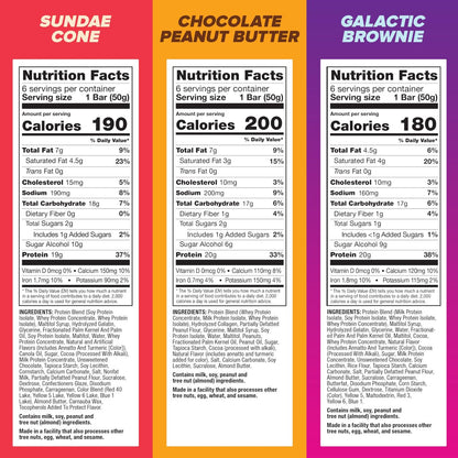 Pure Protein Neuheiten Variety Pack Proteinriegel – 20 g Protein, 3 g Zucker, 190 Kalorien (18er Pack) Zuckerarm* High Protein Snack – Glutenfrei – Perfekt für einen gesunden Snack