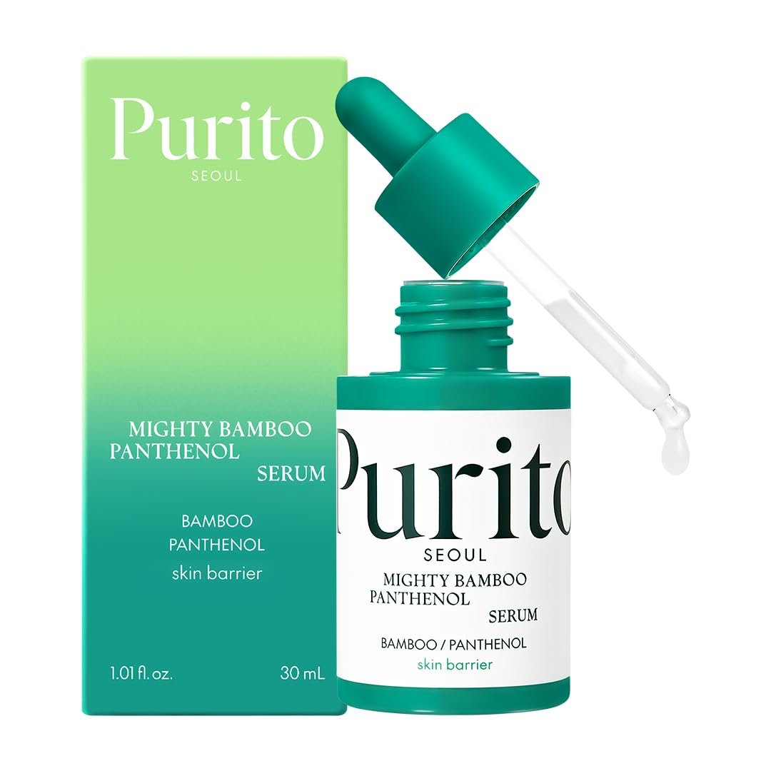 PURITO Mighty Bamboo Panthenol Serum – Feuchtigkeitsserum für alle Hauttypen, Barriereschutz, Glas-Haut-Effekt, vegan & tierversuchsfrei, koreanische Hautpflege 30 ml