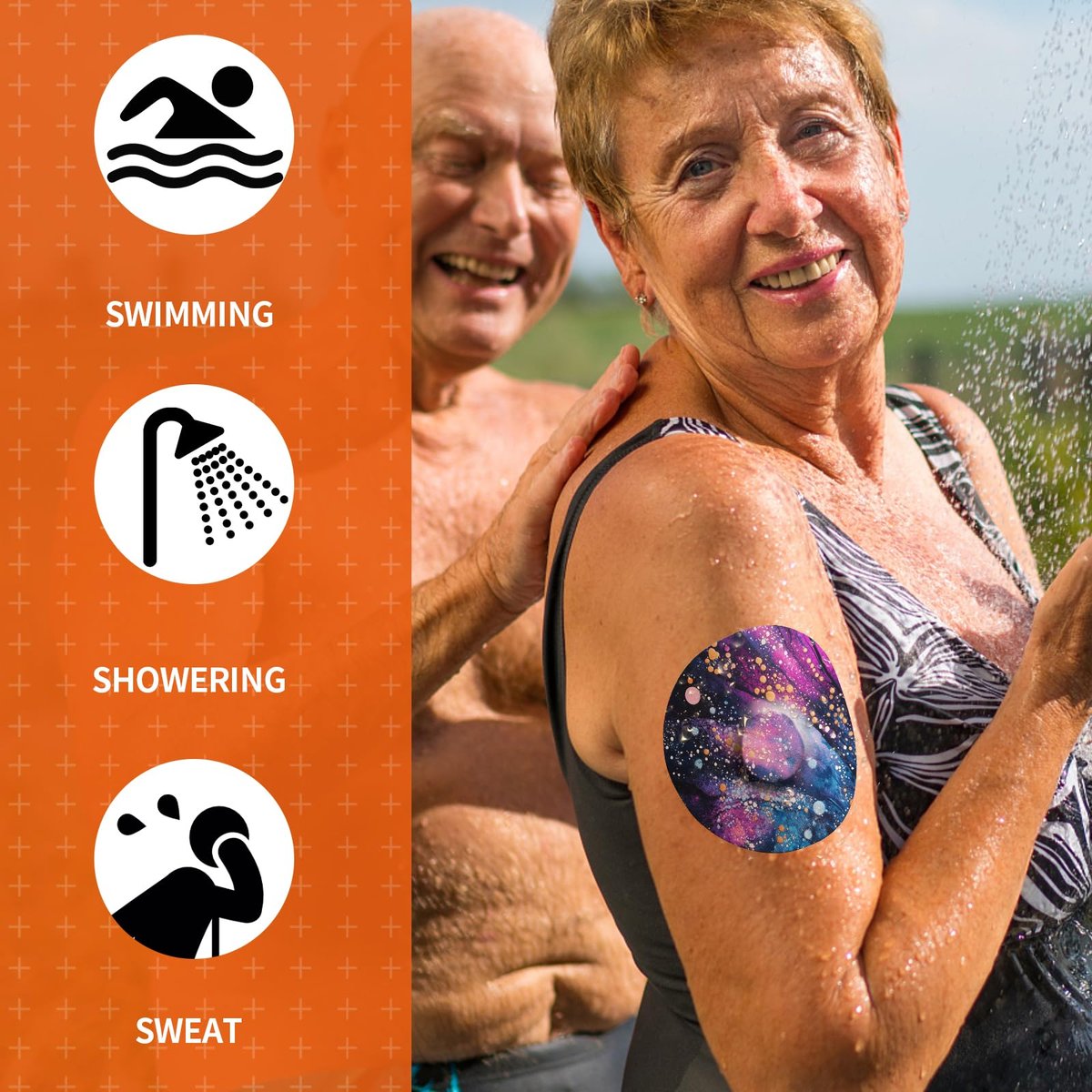 Jinyusega Klebepflaster für G7 – 20 Stück wasserdichte G7 Overpatches mit Easy-Peel-Tablett und vorgestanzter Rückseite, CGM-Sensor-Abdeckung für 10–14 Tage, Sealove