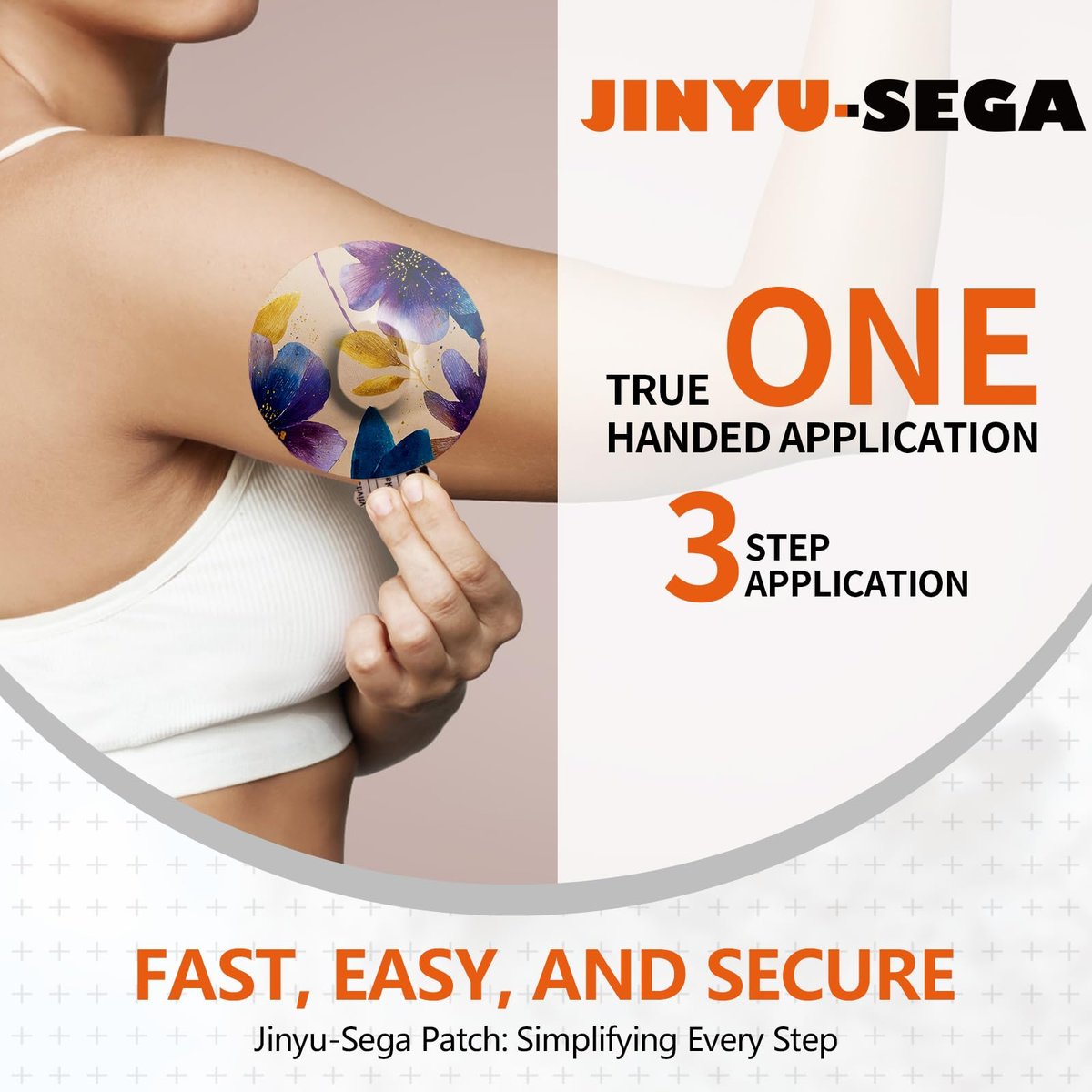 Jinyusega Klebepflaster für G7 – 20 Stück wasserdichte G7 Overpatches mit Easy-Peel-Öse und vorgestanzter Rückseite, CGM-Sensorpflaster für 10–14 Tage, Florish-Design