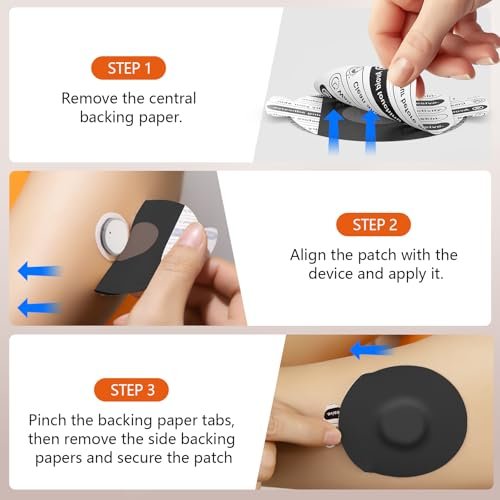 Jinyusega Klebepflaster für Dexcom G7 – 20 Stück wasserdichte Overpatches mit Easy-Peel-Tab, vorgeschnittene Rückseite, CGM-Sensorpflaster für 10-14 Tage Sereneglow