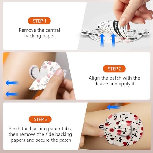 Jinyusega Klebepflaster für Dexcom G7 – 20 Stück, wasserdichte CGM-Sensorabdeckung mit Easy-Peel-Laschen, vorgeschnittene Trägerfolie, Nano 360° elastisches Gewebe, Valoria