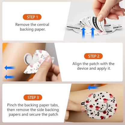 Jinyusega Klebepflaster für Dexcom G7 – 20 Stück, wasserdichte CGM-Sensorabdeckung mit Easy-Peel-Laschen, vorgeschnittene Trägerfolie, Nano 360° elastisches Gewebe, Valoria