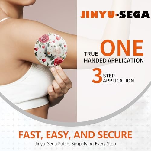 Jinyusega Klebepflaster für Dexcom G7 – 20 Stück, wasserdichte CGM-Sensorabdeckung mit Easy-Peel-Laschen, vorgeschnittene Trägerfolie, Nano 360° elastisches Gewebe, Valoria