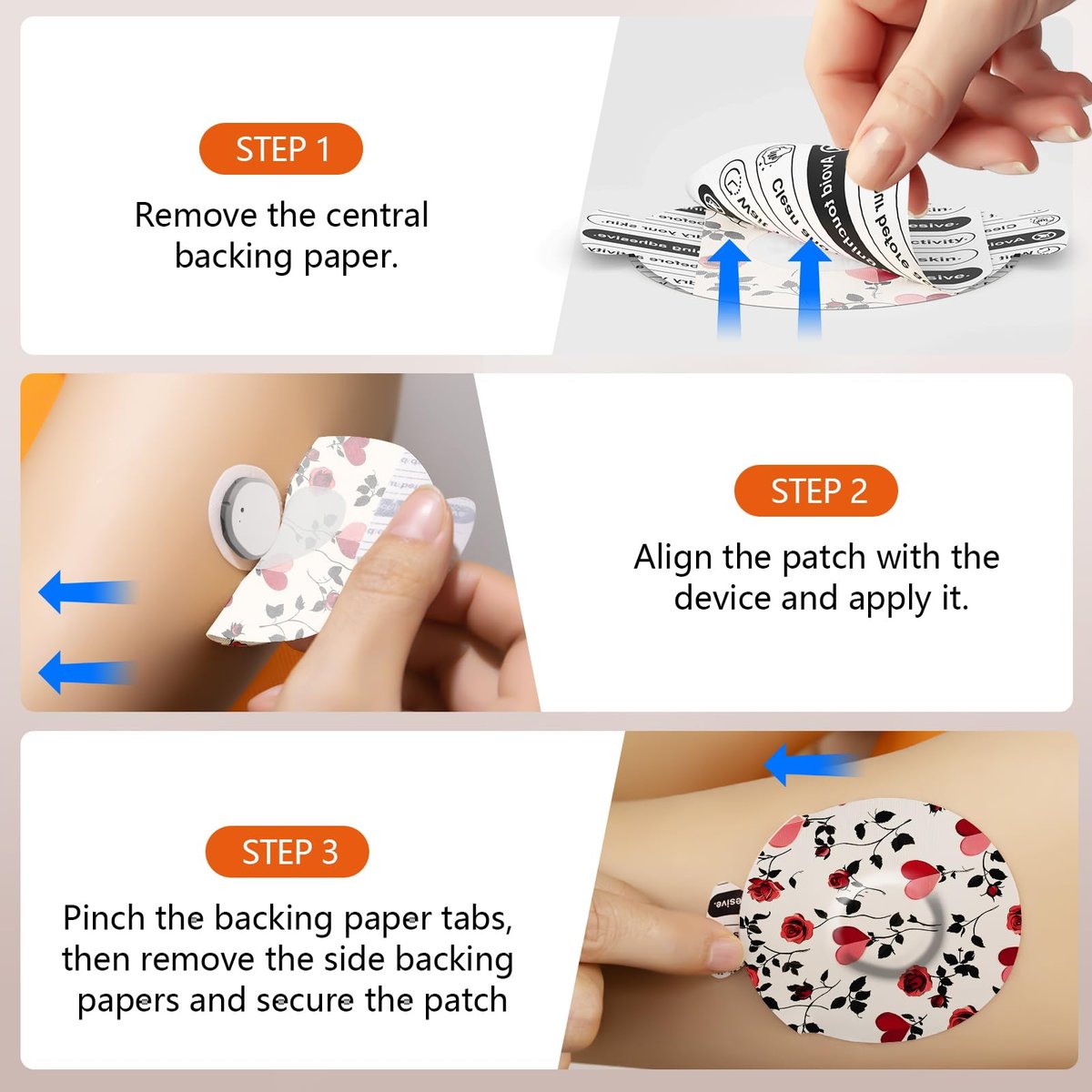 Jinyusega Klebepflaster für Dexcom G7 – 20 Stück, wasserdichte CGM-Sensorabdeckung mit Easy-Peel-Laschen, vorgeschnittene Trägerfolie, Nano 360° elastisches Gewebe, Valoria