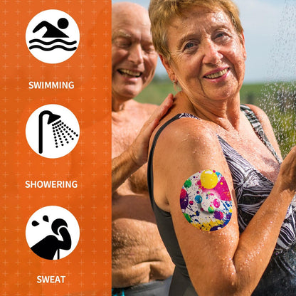 Jinyusega Klebepflaster für G7 – 20 Stück G7 Overpatches wasserdicht, mit Easy-Peel-Tablett vorgestanzte Rückseite, CGM-Sensorband für 10–14 Tage Graffiti