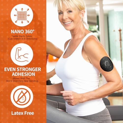 Jinyusega Klebepflaster für Dexcom G7 – 20 Stück wasserdichte Overpatches mit Easy-Peel-Tab, vorgeschnittene Rückseite, CGM-Sensorpflaster für 10-14 Tage Sereneglow