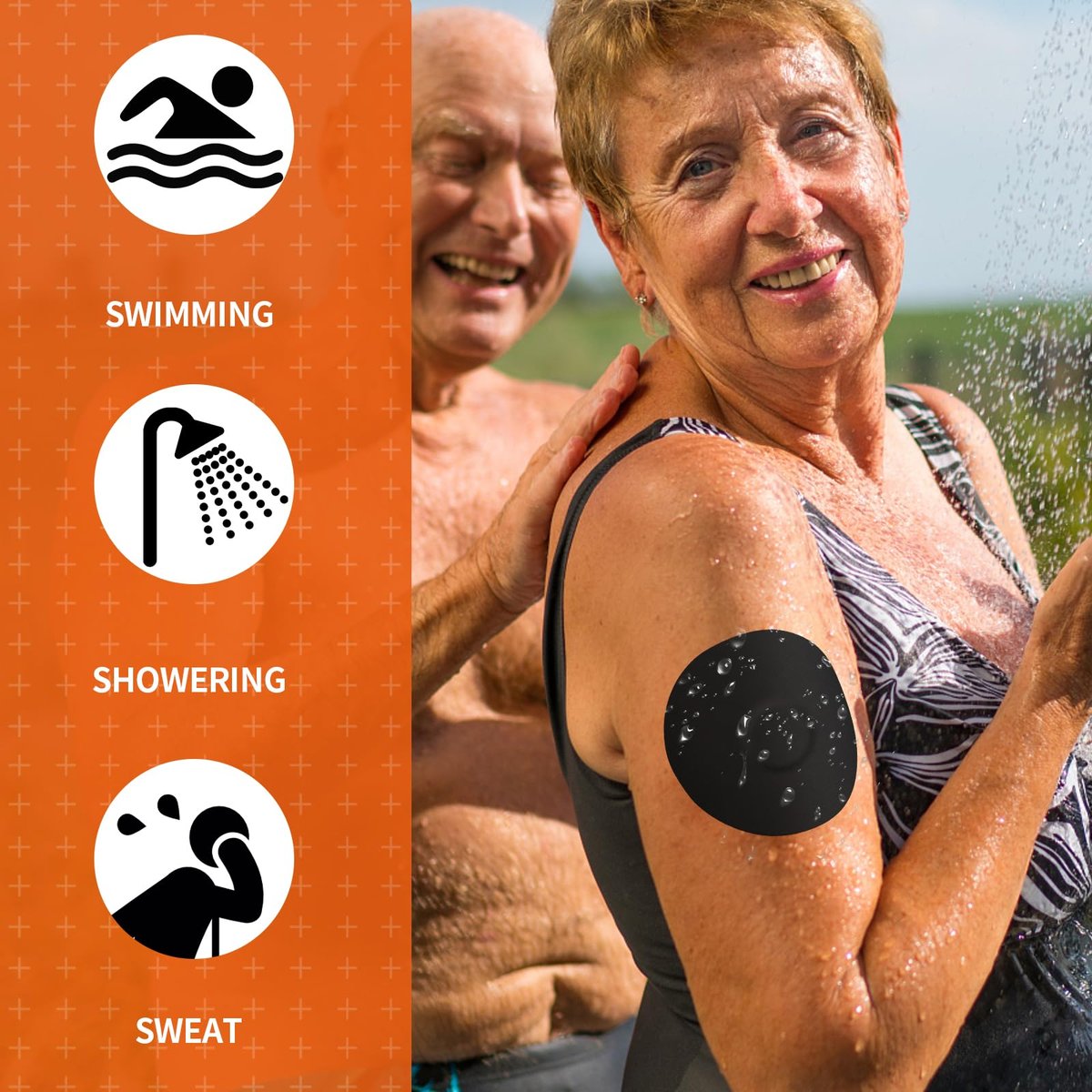 Sensorabdeckungen für Libre 3 – 20er-Pack wasserdichte Klebepflaster mit Easy-Peel-Reißlasche, vorgeschnittene Rückseite, CGM-Sensorabdeckung für 10–14 Tage