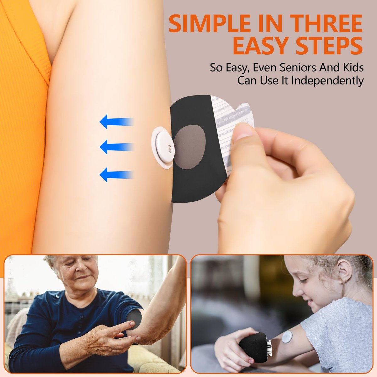Sensorabdeckungen für Libre 3 – 20er-Pack wasserdichte Klebepflaster mit Easy-Peel-Reißlasche, vorgeschnittene Rückseite, CGM-Sensorabdeckung für 10–14 Tage