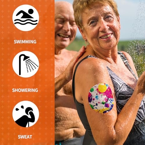 Sensor Covers für Libre 3 wasserdicht – 20 Stück Klebepflaster mit Easy-Peel-Tab, CGM Sensor Aufkleber für 10-14 Tage, Graffiti Design