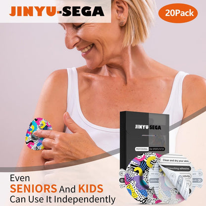 Sensor Covers für Libre 3 wasserdicht – 20 Stück Klebepflaster mit Easy-Peel-Tab, CGM Sensor Aufkleber für 10-14 Tage, Graffiti Design