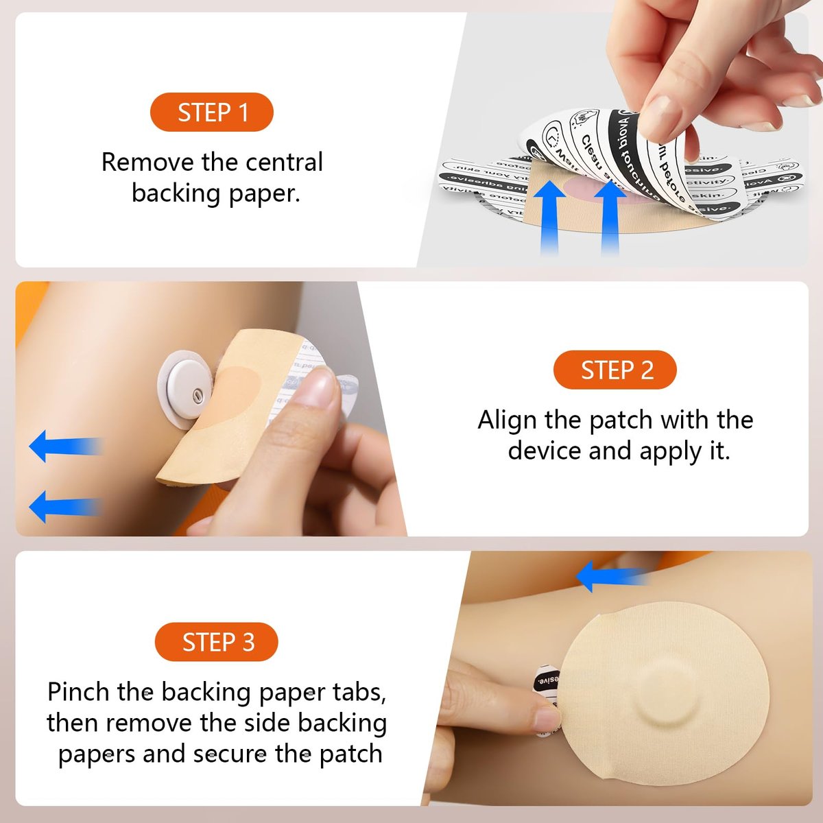 Sensor Covers für Libre 3 wasserdicht – 20 Stück Klebepflaster für Libre 3 mit Easy-Peel Tab, vorgeschnittene Trägerfolie, CGM-Sensor-Tape für 10–14 Tage