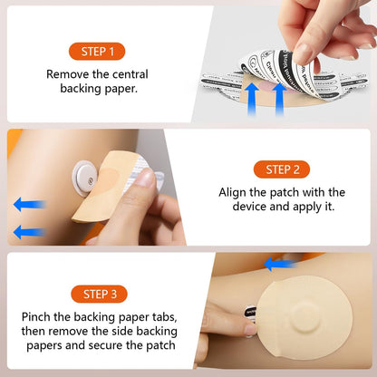 Sensor Covers für Libre 3 wasserdicht – 20 Stück Klebepflaster für Libre 3 mit Easy-Peel Tab, vorgeschnittene Trägerfolie, CGM-Sensor-Tape für 10–14 Tage