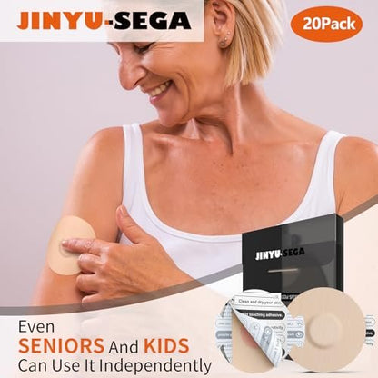 Sensor Covers für Libre 3 wasserdicht – 20 Stück Klebepflaster für Libre 3 mit Easy-Peel Tab, vorgeschnittene Trägerfolie, CGM-Sensor-Tape für 10–14 Tage