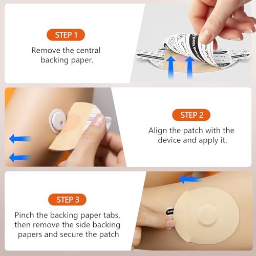 Sensor Covers für Libre 3 wasserdicht – 20 Stück Klebepflaster für Libre 3 mit Easy-Peel Tab, vorgeschnittene Trägerfolie, CGM-Sensor-Tape für 10–14 Tage