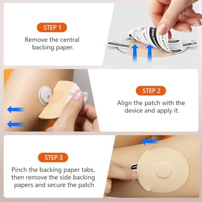 Sensor Covers für Libre 3 wasserdicht – 20 Stück Klebepflaster für Libre 3 mit Easy-Peel Tab, vorgeschnittene Trägerfolie, CGM-Sensor-Tape für 10–14 Tage
