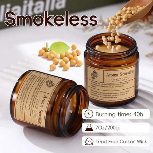 ARCASA Bio Sandelholz Rosen Duftkerzen – Ungiftige Sojakerzen für Zuhause, Stressabbau & Meditation (200g)