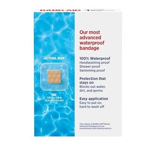 BAND-AID Brand Klare wasserdichte Spot-Pflasterquadrate, sterile wasserdichte Schutz- und Wundversorgung für kleine Schnitte und Schrammen, kleine Spot-Pflaster, Erste-Hilfe-Set unverzichtbar, alle eine Größe, 50 Stück