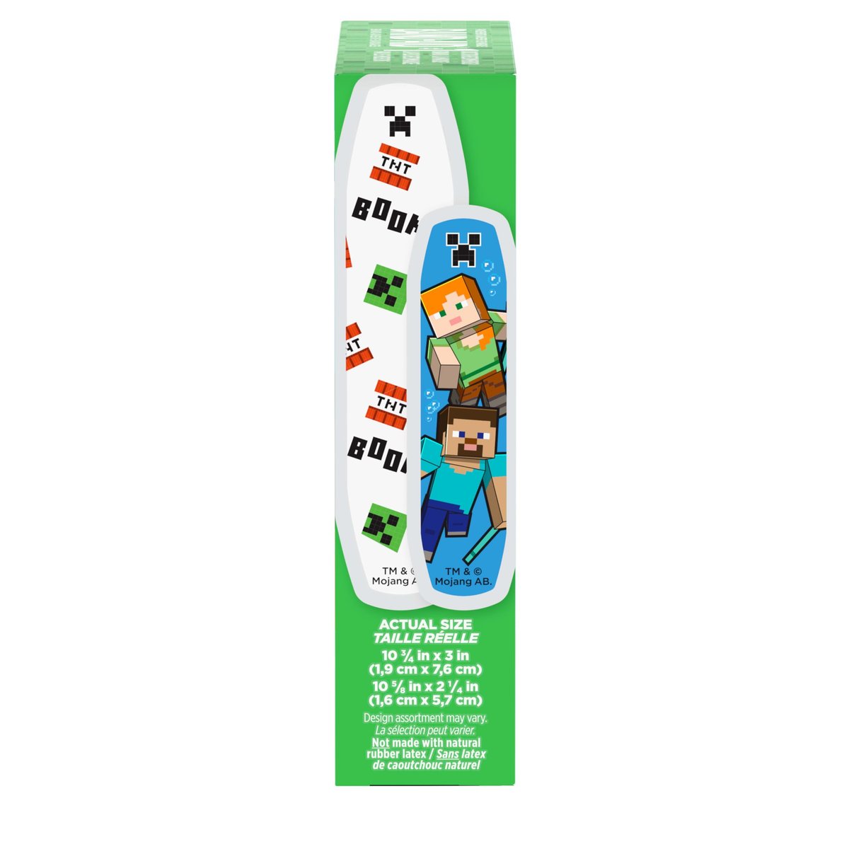 BAND-AID Marken-Pflaster für Kinder mit Minecraft-Design, für kleine Schnitte und Schrammen, bunt, verschiedene Größen, 20 Stück