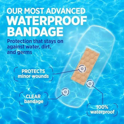 BAND-AID Marken-Pflaster, Klar, wasserdicht, steril, für kleine Wunden, Schnitte & Schrammen, mit Quilt-Aid-Pad zur Polsterung, XXL Wundabdeckungen, 6 Stück