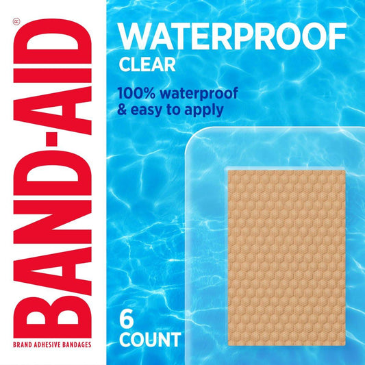 BAND-AID Marken-Pflaster, Klar, wasserdicht, steril, für kleine Wunden, Schnitte & Schrammen, mit Quilt-Aid-Pad zur Polsterung, XXL Wundabdeckungen, 6 Stück