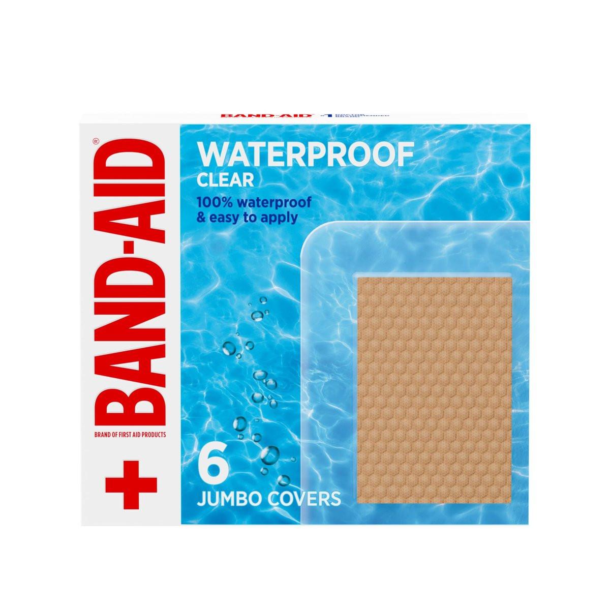 BAND-AID Marken-Pflaster, Klar, wasserdicht, steril, für kleine Wunden, Schnitte & Schrammen, mit Quilt-Aid-Pad zur Polsterung, XXL Wundabdeckungen, 6 Stück
