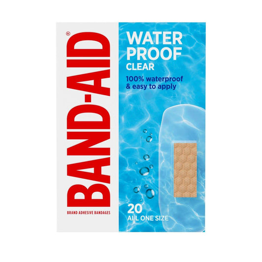 BAND-AID Klare wasserfeste Pflaster, steril, 20 Stück