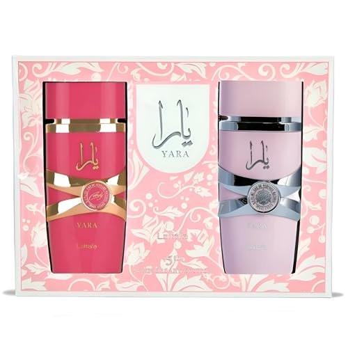 Lattafa 2-teiliges Geschenkset (Yara EDP 3,4 Fl Oz + Yara Candy EDP 3,4 Fl Oz)
