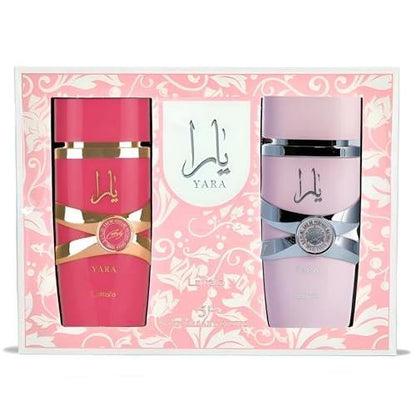 Lattafa 2-teiliges Geschenkset (Yara EDP 3,4 Fl Oz + Yara Candy EDP 3,4 Fl Oz)
