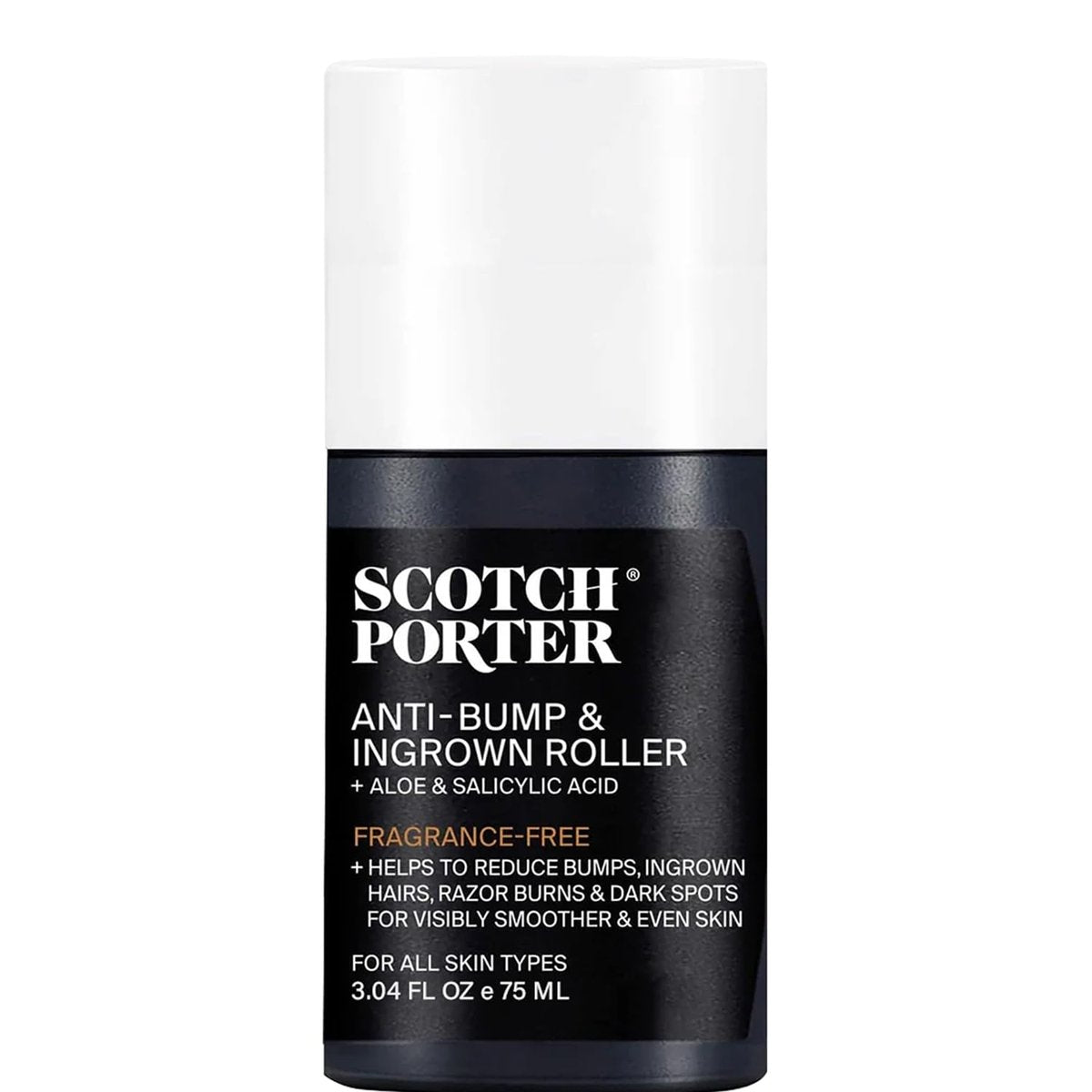Scotch Porter Anti-Bump & Ingrown Roller für Männer – Behandelt Rasierpickel und eingewachsene Haare mit Aloe Vera & Salicylsäure – Für geschmeidige, ausgeglichene Haut – 3,04 oz