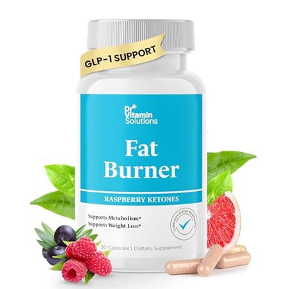 Fatburner für Frauen & Männer mit GLP-1 Unterstützung – Himbeer-Ketone, Grüner Tee, Thermogenese & Appetitzügler – Vegan, Nicht-GVO, 30-Tage-Vorrat